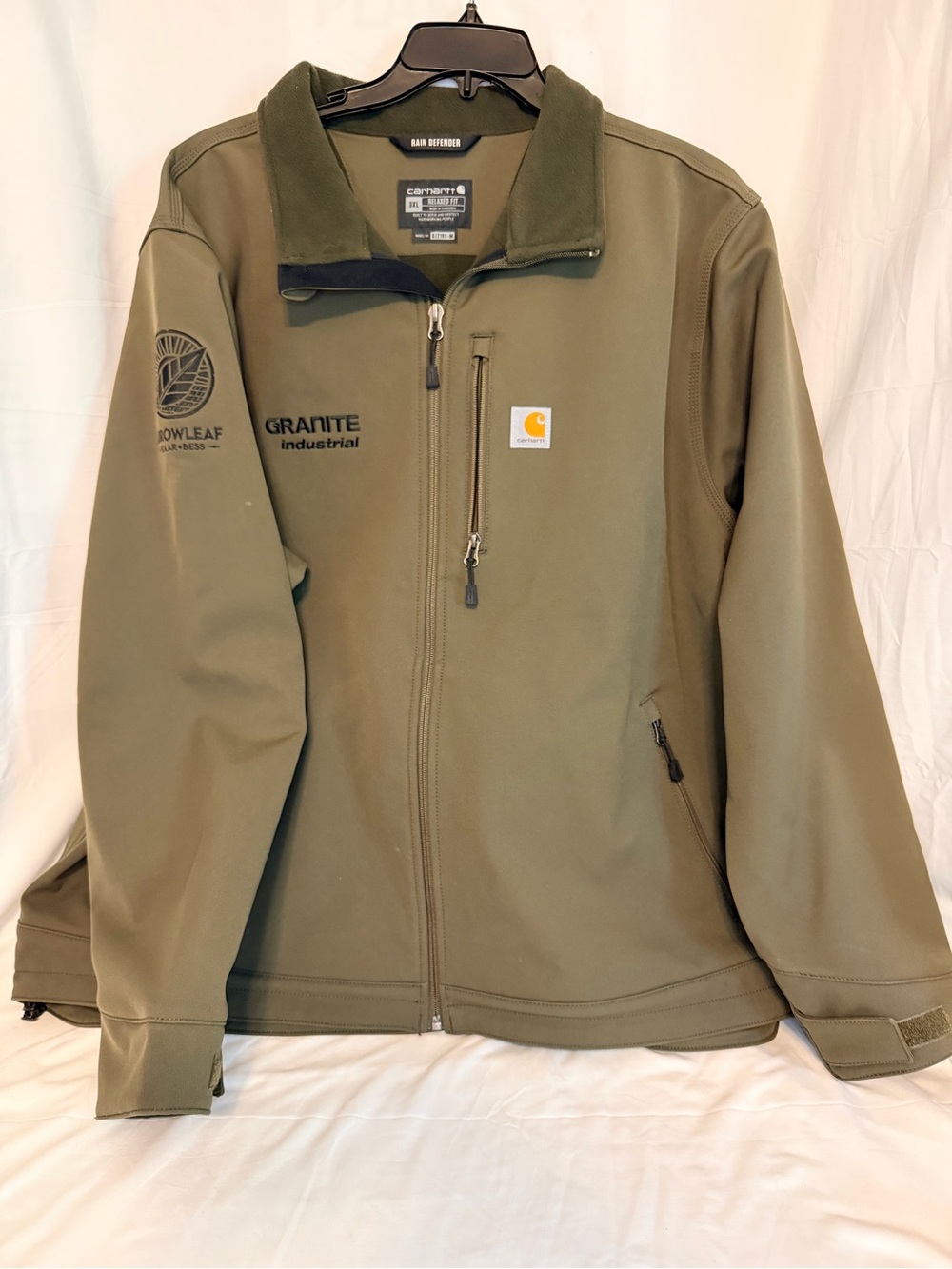 Carhartt Crowley Jacket Mens Large Black Softshell Rain Defender Outdoor Zip-3XL